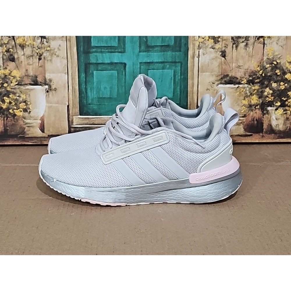 Adidas Womens Racer TR21‎ Running Shoes Sneakers Pink Dash Gray Silver Sz 10